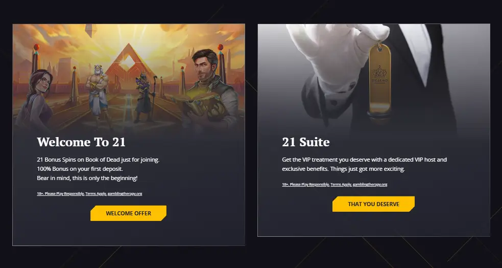 21 casino bonusy